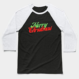 Merry Christmas Green & Red Holiday Baseball T-Shirt